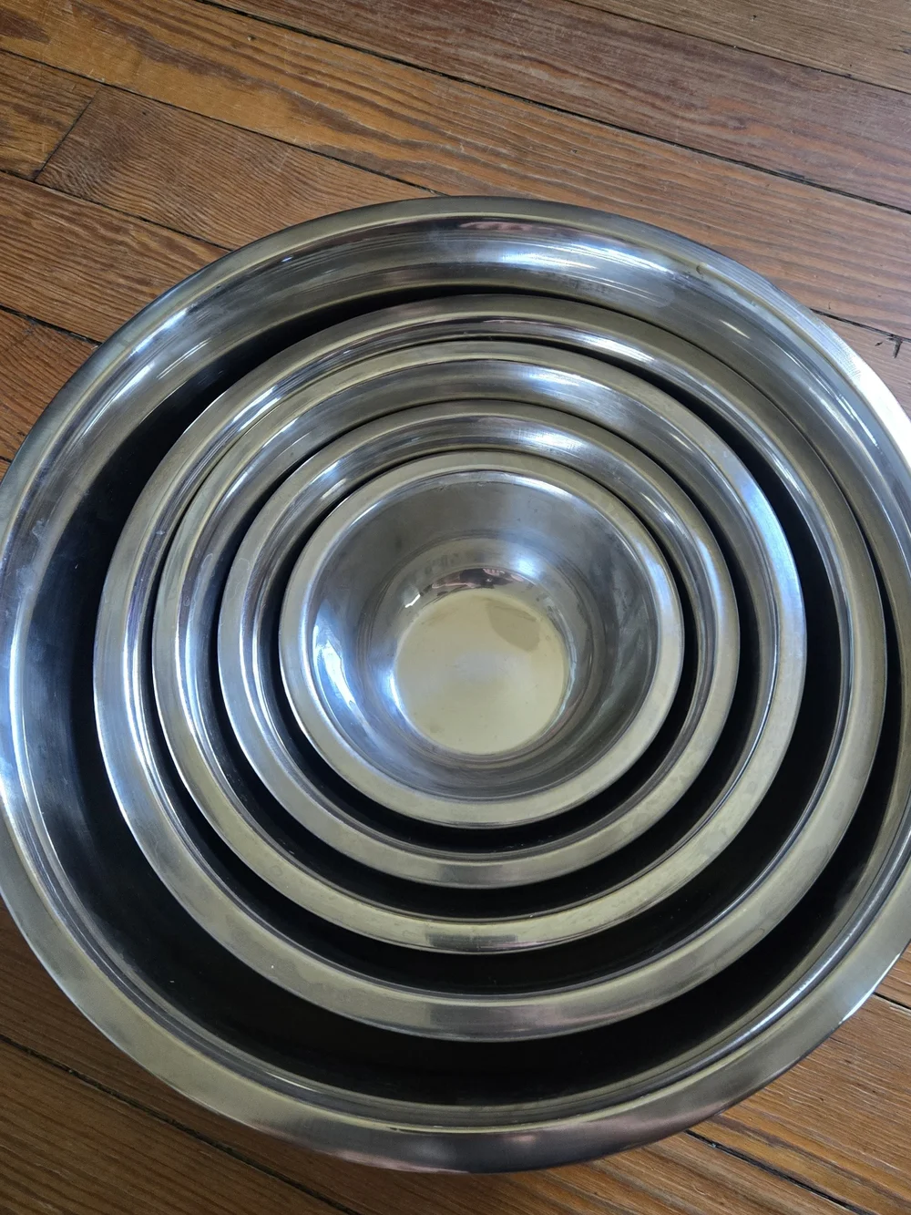 Fine Dine Metal Nesting Mixing Bowls Set Of 6 .75qt to 8 qt